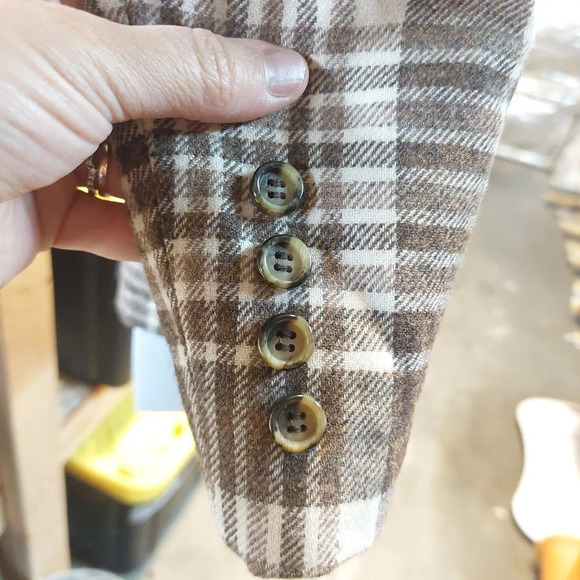 Vintage Pendleton Wool Brown Plaid Blazer Jacket Small Academia Preppy 12 - Picture 4 of 11